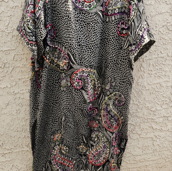 RAJ RHEA BLACK MULTI THCIK STITCH EMBROIDERED DUSTER - Picture 4 of 6